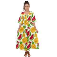 Watermelon -12 Kimono Sleeve Boho Dress by nateshop