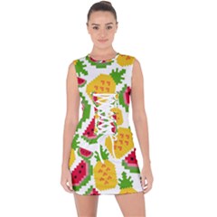 Watermelon -12 Lace Up Front Bodycon Dress by nateshop