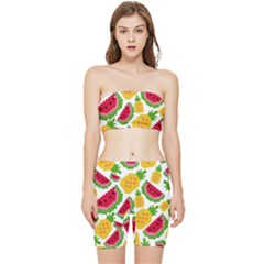 Watermelon -12 Stretch Shorts And Tube Top Set by nateshop