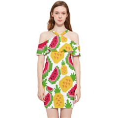 Watermelon -12 Shoulder Frill Bodycon Summer Dress by nateshop