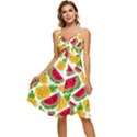 Watermelon -12 Sleeveless Tie Front Chiffon Dress View1