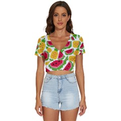 Watermelon -12 V-neck Crop Top by nateshop