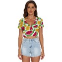 Watermelon -12 V-Neck Crop Top View1