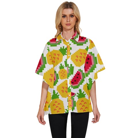 Watermelon -12 Women s Batwing Button Up Shirt by nateshop