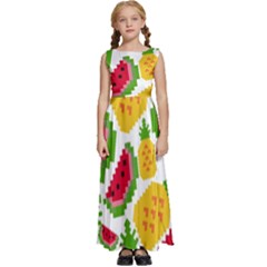 Watermelon -12 Kids  Satin Sleeveless Maxi Dress by nateshop