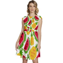 Watermelon -12 Cap Sleeve High Waist Dress by nateshop