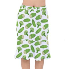 Vegetable Pattern With Composition Broccoli Short Mermaid Skirt by pakminggu