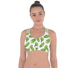 Vegetable Pattern With Composition Broccoli Cross String Back Sports Bra by pakminggu