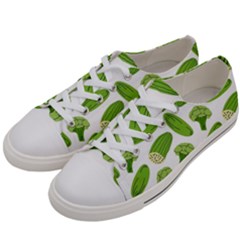 Vegetable Pattern With Composition Broccoli Men s Low Top Canvas Sneakers by pakminggu