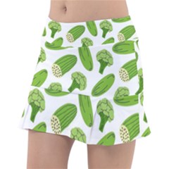 Vegetable Pattern With Composition Broccoli Classic Tennis Skirt by pakminggu