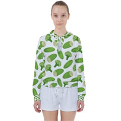 Vegetable Pattern With Composition Broccoli Women s Tie Up Sweat by pakminggu