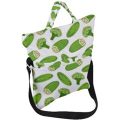 Vegetable Pattern With Composition Broccoli Fold Over Handle Tote Bag by pakminggu