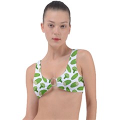 Vegetable Pattern With Composition Broccoli Ring Detail Bikini Top by pakminggu