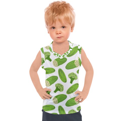 Vegetable Pattern With Composition Broccoli Kids  Sport Tank Top by pakminggu