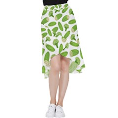 Vegetable Pattern With Composition Broccoli Frill Hi Low Chiffon Skirt by pakminggu