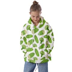 Vegetable Pattern With Composition Broccoli Kids  Oversized Hoodie by pakminggu