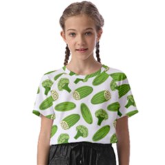 Vegetable Pattern With Composition Broccoli Kids  Basic T-shirt by pakminggu