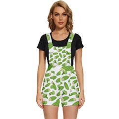 Vegetable Pattern With Composition Broccoli Short Overalls by pakminggu