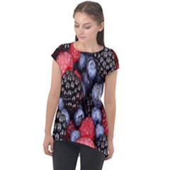 Berries-01 Cap Sleeve High Low Top by nateshop