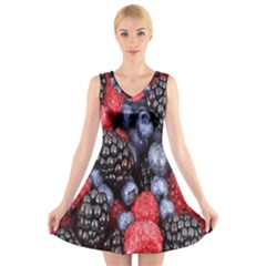 Berries-01 V-neck Sleeveless Dress by nateshop