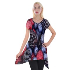 Berries-01 Short Sleeve Side Drop Tunic by nateshop