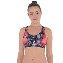 Berries-01 Cross String Back Sports Bra by nateshop