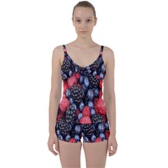 Berries-01 Tie Front Two Piece Tankini by nateshop