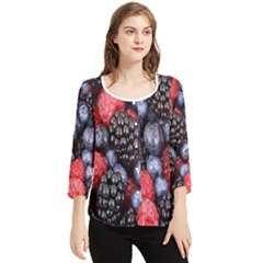 Berries-01 Chiffon Quarter Sleeve Blouse by nateshop