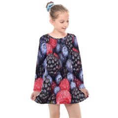 Berries-01 Kids  Long Sleeve Dress by nateshop