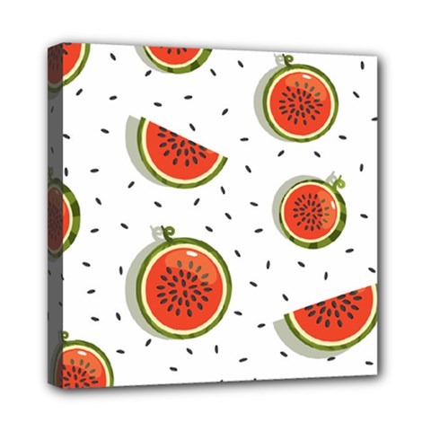 Seamless Background Pattern With Watermelon Slices Mini Canvas 8  X 8  (stretched) by pakminggu