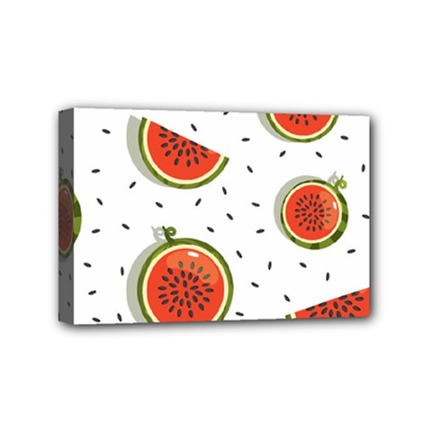 Seamless Background Pattern With Watermelon Slices Mini Canvas 6  X 4  (stretched) by pakminggu