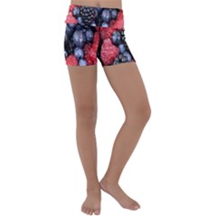 Berries-01 Kids  Lightweight Velour Yoga Shorts by nateshop