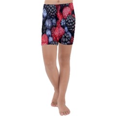 Berries-01 Kids  Lightweight Velour Capri Yoga Leggings by nateshop