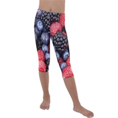 Berries-01 Kids  Lightweight Velour Capri Leggings  by nateshop