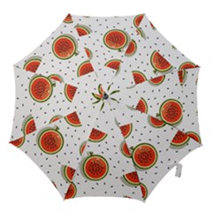 Seamless Background Pattern With Watermelon Slices Hook Handle Umbrellas (small) by pakminggu