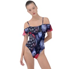 Berries-01 Frill Detail One Piece Swimsuit by nateshop