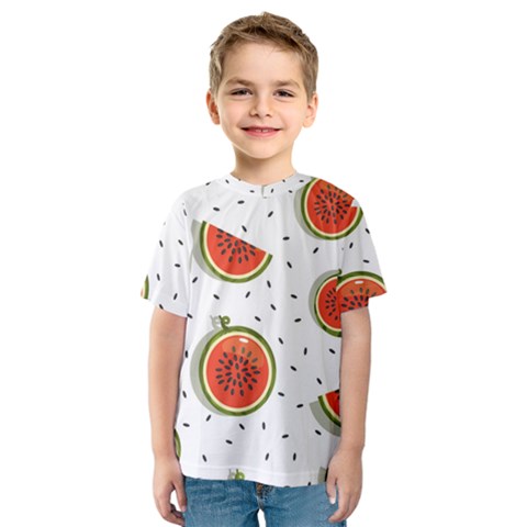 Seamless Background Pattern With Watermelon Slices Kids  Sport Mesh T-shirt by pakminggu