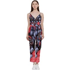 Berries-01 V-neck Camisole Jumpsuit by nateshop