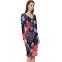 Berries-01 Long Sleeve V-Neck Bodycon Dress  View3