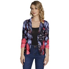 Berries-01 Women s One-button 3/4 Sleeve Short Jacket by nateshop