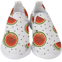 Seamless Background Pattern With Watermelon Slices Kids  Slip On Sneakers by pakminggu