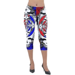 The Grateful Dead Lightweight Velour Capri Leggings  by Grandong