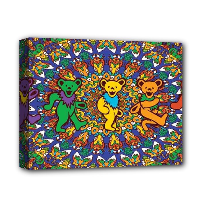 Dead Dancing Bears Grateful Dead Pattern Deluxe Canvas 14  x 11  (Stretched)