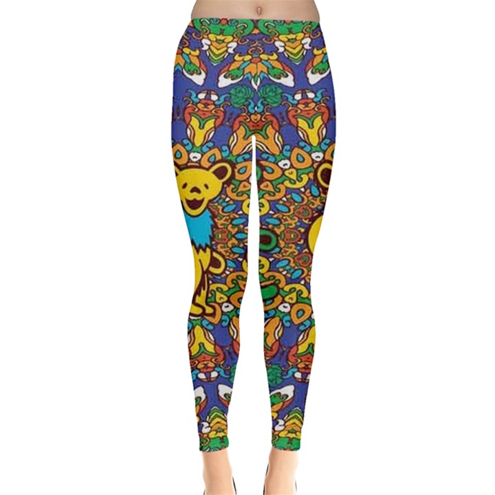 Dead Dancing Bears Grateful Dead Pattern Everyday Leggings 