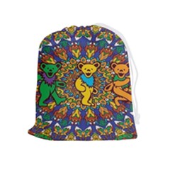 Dead Dancing Bears Grateful Dead Pattern Drawstring Pouch (xl) by Grandong