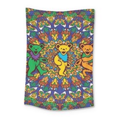 Dead Dancing Bears Grateful Dead Pattern Small Tapestry by Grandong