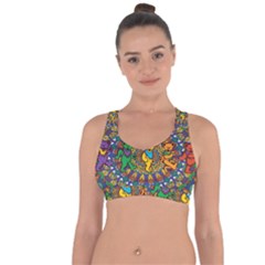 Dead Dancing Bears Grateful Dead Pattern Cross String Back Sports Bra by Grandong