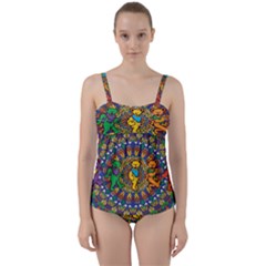 Dead Dancing Bears Grateful Dead Pattern Twist Front Tankini Set