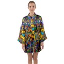 Dead Dancing Bears Grateful Dead Pattern Long Sleeve Satin Kimono View1