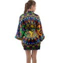 Dead Dancing Bears Grateful Dead Pattern Long Sleeve Satin Kimono View2